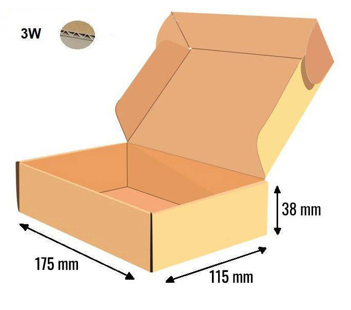 Pudełko fasonowe 175x115x38 - Fefco 427