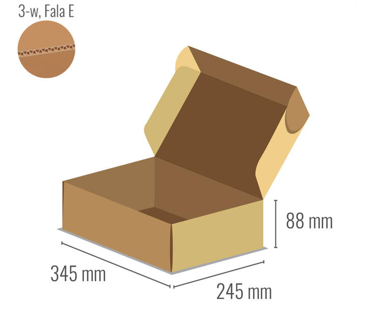 Pudełko fasonowe 345x245x88 - Fefco 427