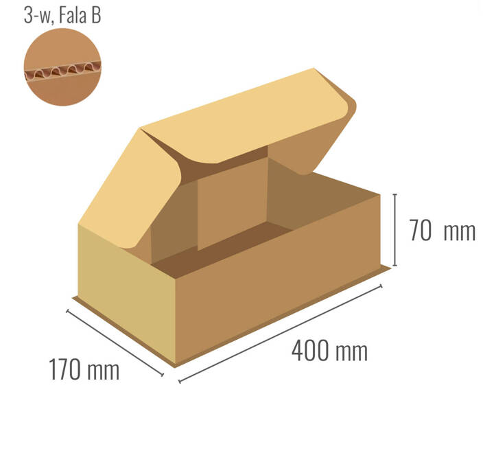 Pudełko fasonowe 400x170x70 - Fefco 426