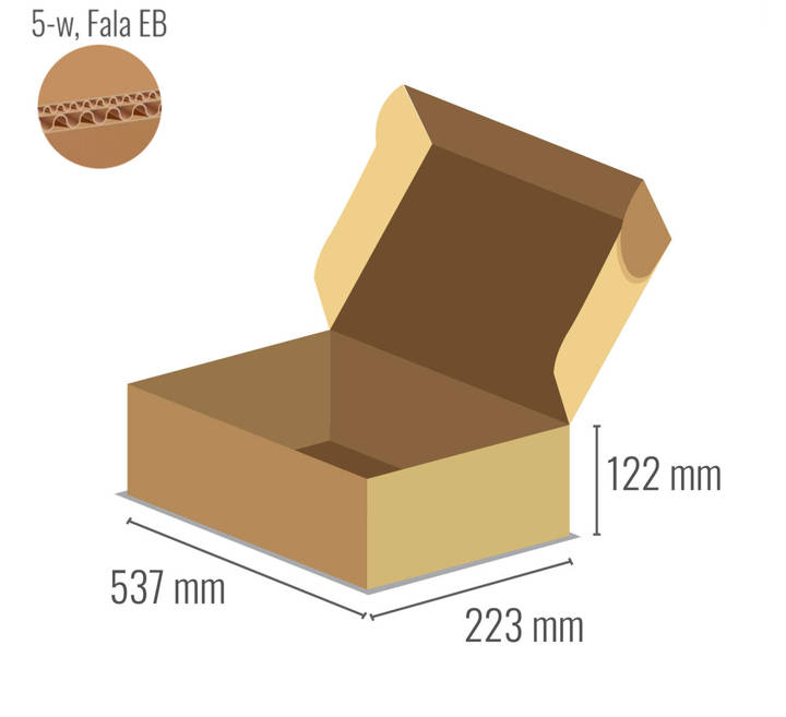 Pudełko fasonowe z tektury 5-warstwowej 537x223x122 - Fefco 427