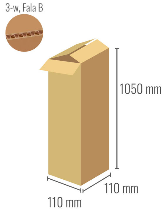 Pudełko kartonowe 110x110x1050 - Klapowe Fefco 201