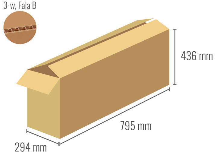 Pudełko kartonowe 795x294x436 - Klapowe Fefco 201