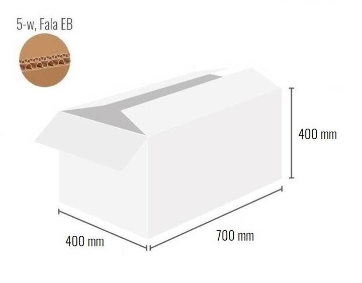 Pudełko z tektury 5-warstwowej 700x400x400 - Klapowe Fefco 201