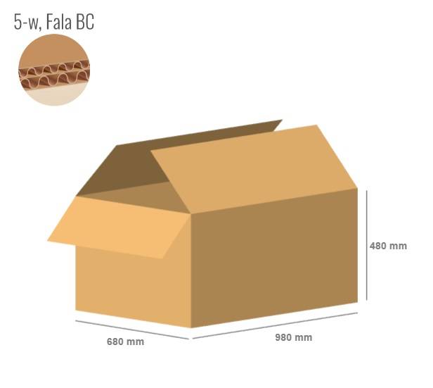 Pudełko z tektury 5-warstwowej 980x680x480 - Klapowe Fefco 201