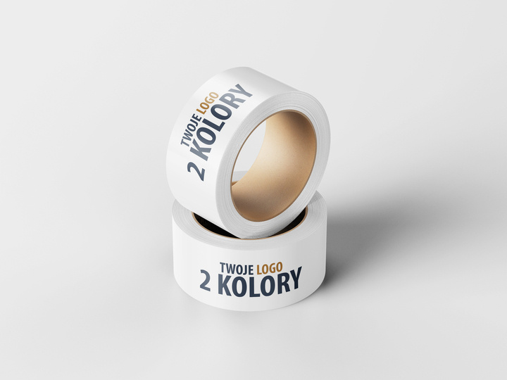 Taśma z nadrukiem LOGO 48mm/60m Solvent - 2 kolory