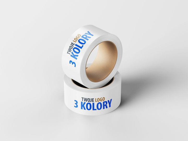 Taśma z nadrukiem LOGO 48mm/60m kauczuk - 3 kolory