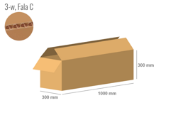 Karton 1000x300x300 - mit Klappen (FEFCO 201) - 1-wellig (3-Schicht)