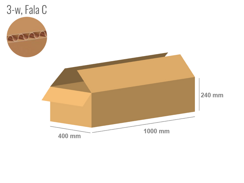 Karton 1000x400x240 - mit Klappen (FEFCO 201) - 1-wellig (3-Schicht)