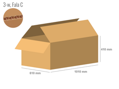 Karton 1010x610x410 - mit Klappen (FEFCO 201) - 1-wellig (3-Schicht)