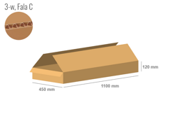 Karton 1100x450x120 - mit Klappen (FEFCO 201) - 1-wellig (3-Schicht)