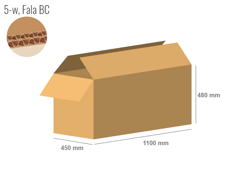 Karton 1100x450x480 - mit Klappen (FEFCO 201) - 2-wellig (5-Schicht)