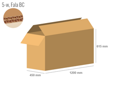 Karton 1200x450x615 - mit Klappen (FEFCO 201) - 2-wellig (5-Schicht)