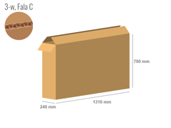 Karton 1310x240x700 - mit Klappen (FEFCO 201) - 1-wellig (3-Schicht)