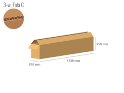 Karton 1330x210x250 - mit Klappen (FEFCO 201) - 1-wellig (3-Schicht)