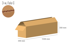 Karton 1350x350x350 - mit Klappen (FEFCO 201) - 1-wellig (3-Schicht)