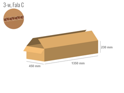 Karton 1350x450x230 - mit Klappen (FEFCO 201) - 1-wellig (3-Schicht)