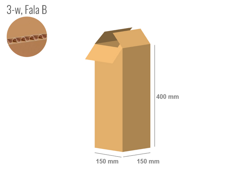 Karton 150x150x400 - mit Klappen (FEFCO 201) - 1-wellig (3-Schicht)