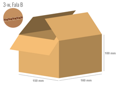 Karton 160x150x100 - mit Klappen (FEFCO 201) - 1-wellig (3-Schicht)