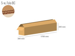 Karton 1700x300x300 - mit Klappen (FEFCO 201) - 2-wellig (5-Schicht)