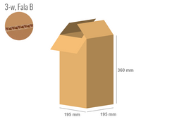 Karton 195x195x360 - mit Klappen (FEFCO 201) - 1-wellig (3-Schicht)