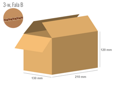 Karton 210x130x120 - mit Klappen (FEFCO 201) - 1-wellig (3-Schicht)