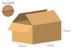 Karton 210x150x100 - mit Klappen (FEFCO 201) - 1-wellig (3-Schicht)