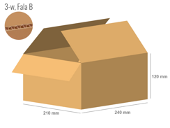 Karton 240x210x120 - mit Klappen (FEFCO 201) - 1-wellig (3-Schicht)