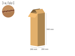 Karton 260x260x840 - mit Klappen (FEFCO 201) - 1-wellig (3-Schicht)