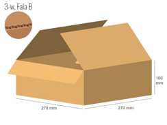 Karton 270x270x100 - mit Klappen (FEFCO 201) - 1-wellig (3-Schicht)