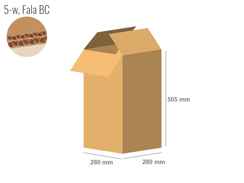 Karton 280x280x505 - mit Klappen (FEFCO 201) - 2-wellig (5-Schicht)