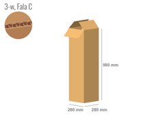 Karton 280x280x980 - mit Klappen (FEFCO 201) - 1-wellig (3-Schicht)