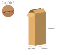 Karton 290x180x630 - mit Klappen (FEFCO 201) - 1-wellig (3-Schicht)