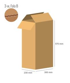 Karton 300x230x570 - mit Klappen (FEFCO 201) - 1-wellig (3-Schicht)