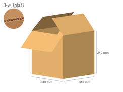 Karton 310x310x310 - mit Klappen (FEFCO 201) - 1-wellig (3-Schicht)