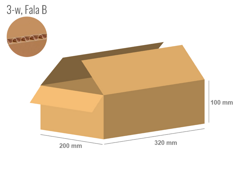 Karton 320x200x100 - mit Klappen (FEFCO 201) - 1-wellig (3-Schicht)