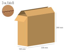 Karton 330x120x260 - mit Klappen (FEFCO 201) - 1-wellig (3-Schicht)