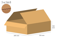 Karton 330x290x100 - mit Klappen (FEFCO 201) - 1-wellig (3-Schicht)