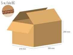 Karton 350x270x200 - mit Klappen (FEFCO 201) - 2-wellig (5-Schicht)