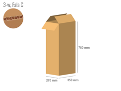 Karton 350x270x780 - mit Klappen (FEFCO 201) - 1-wellig (3-Schicht)