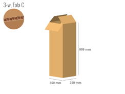 Karton 350x350x999 - mit Klappen (FEFCO 201) - 1-wellig (3-Schicht)