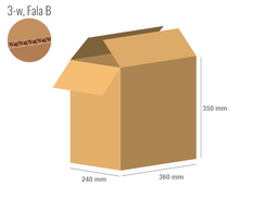 Karton 360x240x350 - mit Klappen (FEFCO 201) - 1-wellig (3-Schicht)