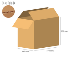 Karton 370x235x300 - mit Klappen (FEFCO 201) - 1-wellig (3-Schicht)