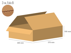 Karton 370x300x100 - mit Klappen (FEFCO 201) - 1-wellig (3-Schicht)