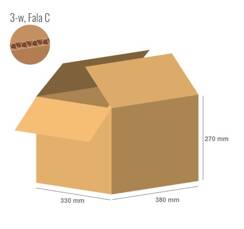 Karton 380x330x270 - mit Klappen (FEFCO 201) - 1-wellig (3-Schicht)