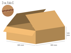 Karton 385x385x125 - mit Klappen (FEFCO 201) - 1-wellig (3-Schicht)