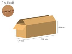 Karton 390x130x120 - mit Klappen (FEFCO 201) - 1-wellig (3-Schicht)