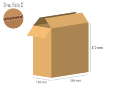 Karton 390x190x370 - mit Klappen (FEFCO 201) - 1-wellig (3-Schicht)