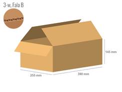 Karton 390x255x145 - mit Klappen (FEFCO 201) - 1-wellig (3-Schicht)