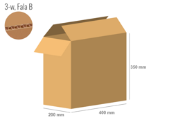 Karton 400x200x350 - mit Klappen (FEFCO 201) - 1-wellig (3-Schicht)