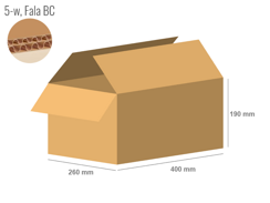 Karton 400x260x190 - mit Klappen (FEFCO 201) - 2-wellig (5-Schicht)